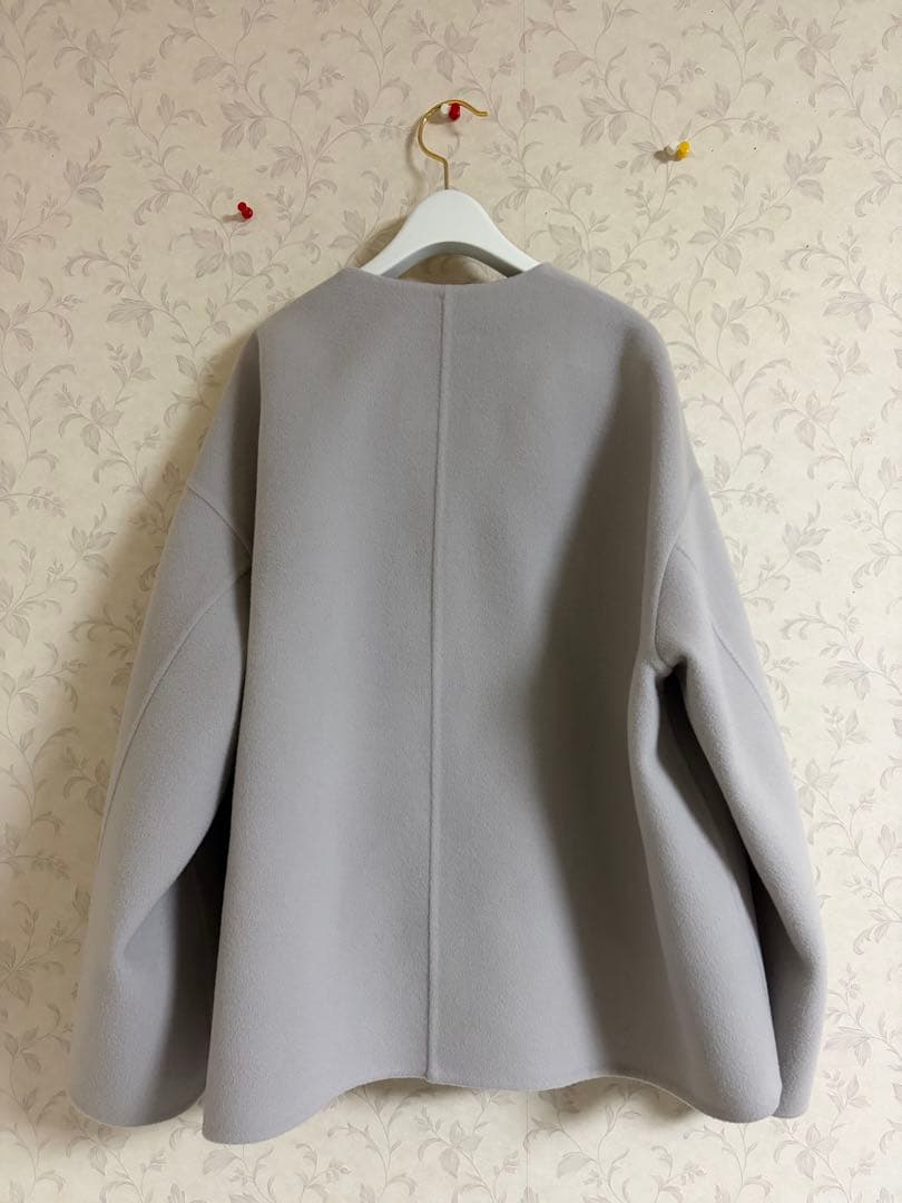 ドゥロワー今期ノーカラージャケット グレー