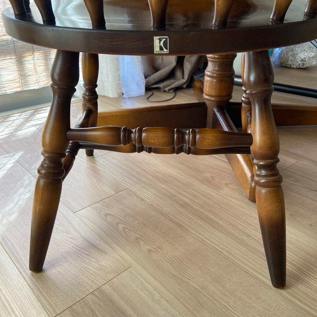 飛騨産業　キツツキマーク　アームチェア　ダイニングチェア