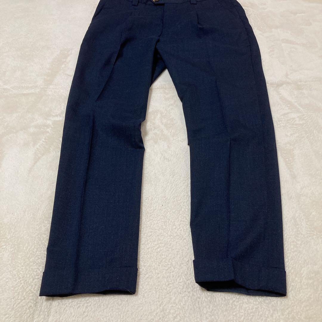 ブルネロクチネリ スラックス タック入り ウール イタリア製 NVY 46