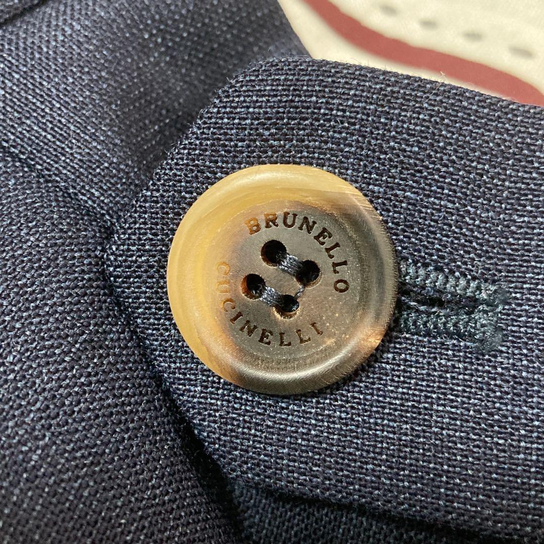 ブルネロクチネリ スラックス タック入り ウール イタリア製 NVY 46