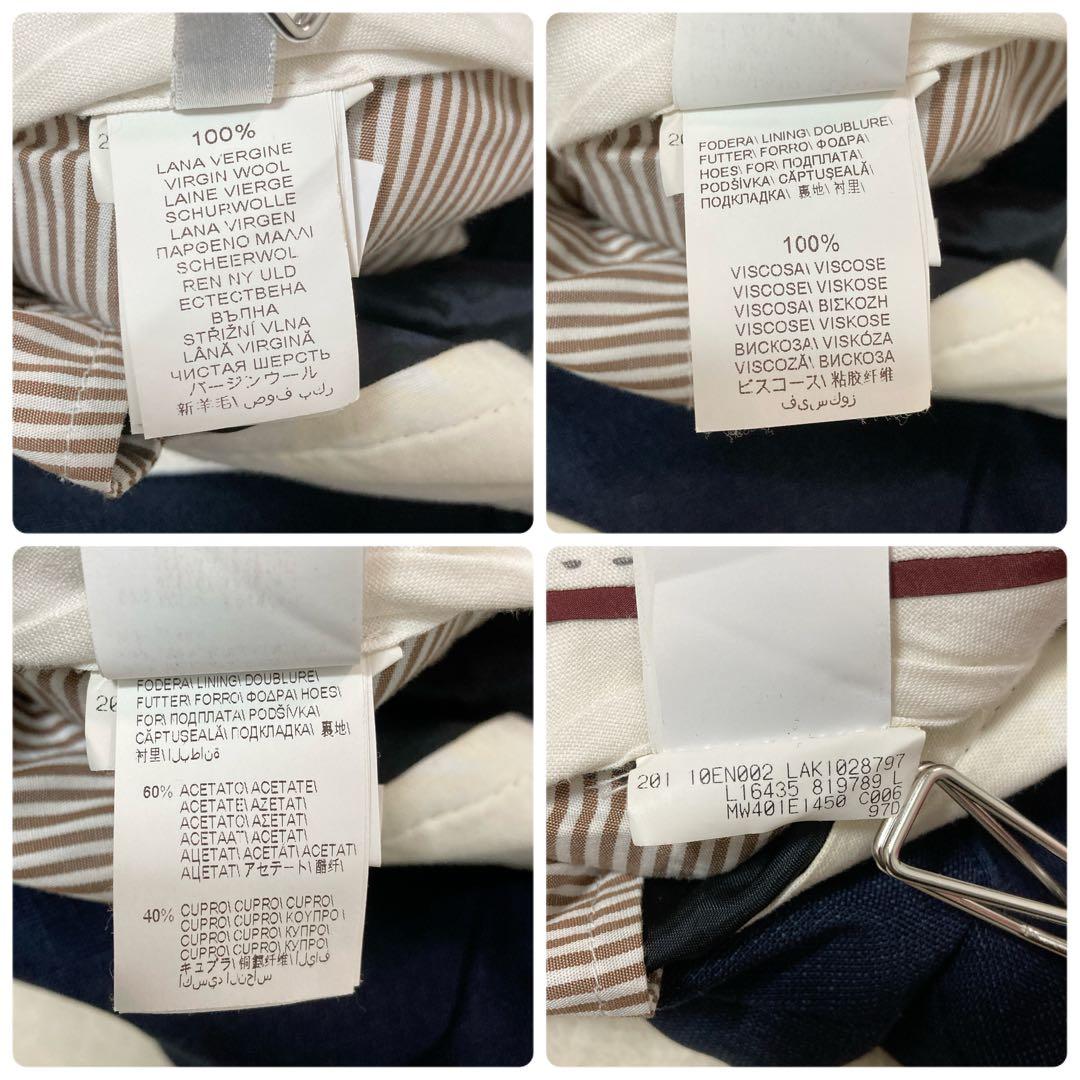 ブルネロクチネリ スラックス タック入り ウール イタリア製 NVY 46