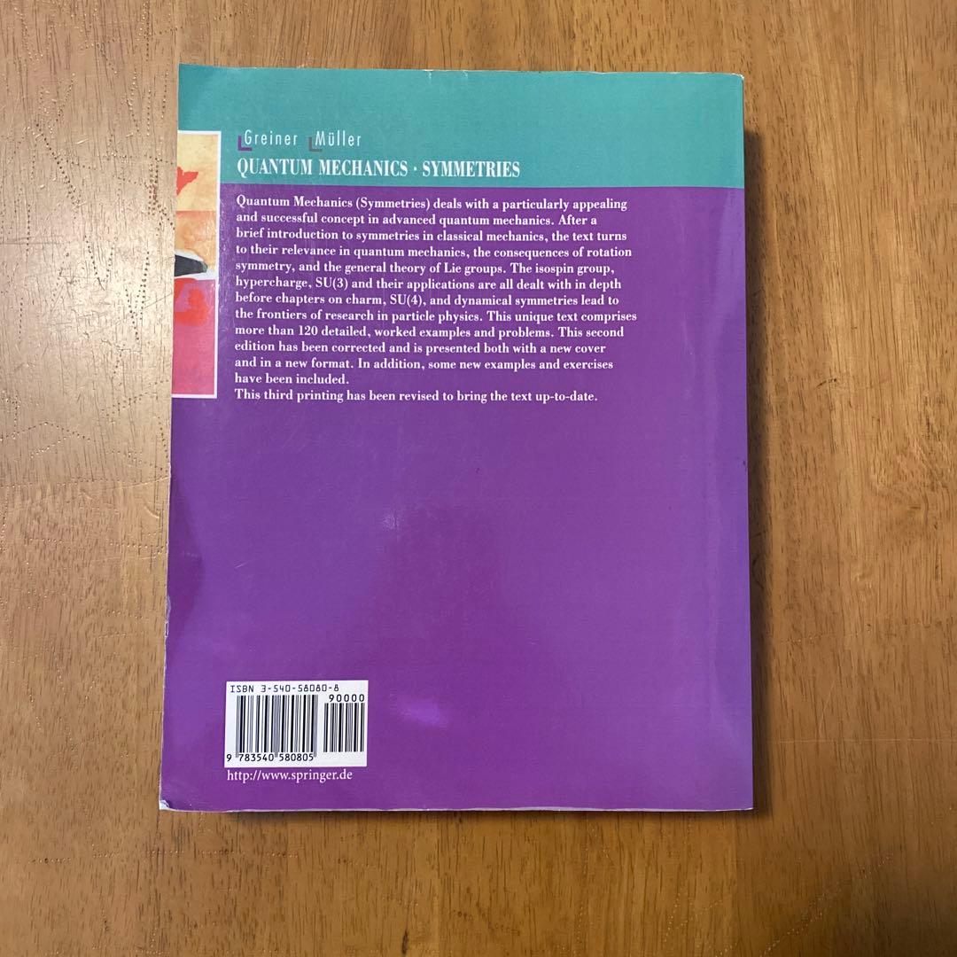 洋書 QUANTUM MECHANICS SYMMETRIES