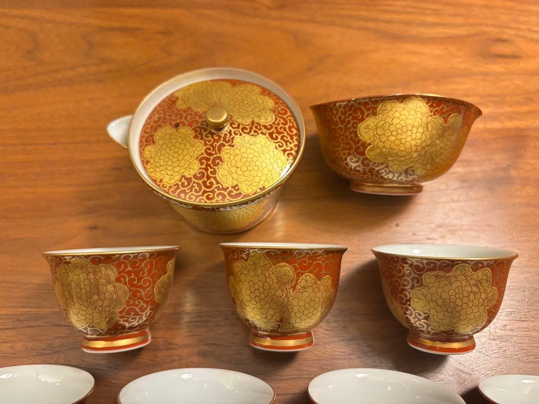 清水焼　煎茶器　金彩　平安京峰　京焼