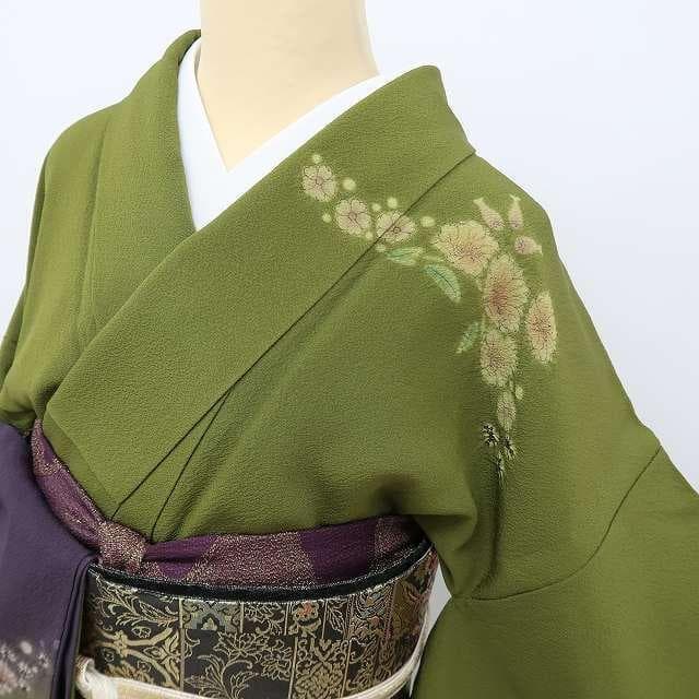 美品 十日町絞り工房滝泰謹製 絞り“森に待つ花の精との出会い”訪問着 P＋71