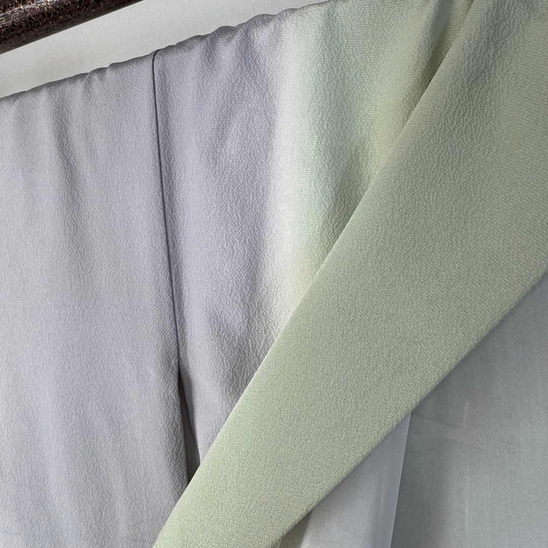 超美品　袷　訪問着　正絹　現代　薄緑　正統派　金彩　黄緑　薄紫　158裄64