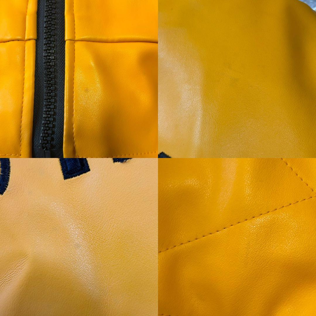 ［美品］ヴェルサーチ　メデューサ刺繍　ブルゾン　スタジャン　イエロー　ビンテージ