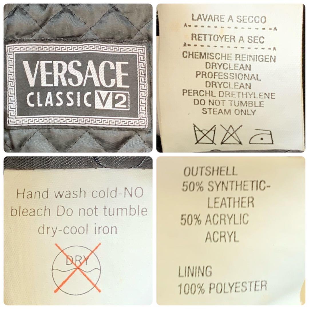 ［美品］ヴェルサーチ　メデューサ刺繍　ブルゾン　スタジャン　イエロー　ビンテージ