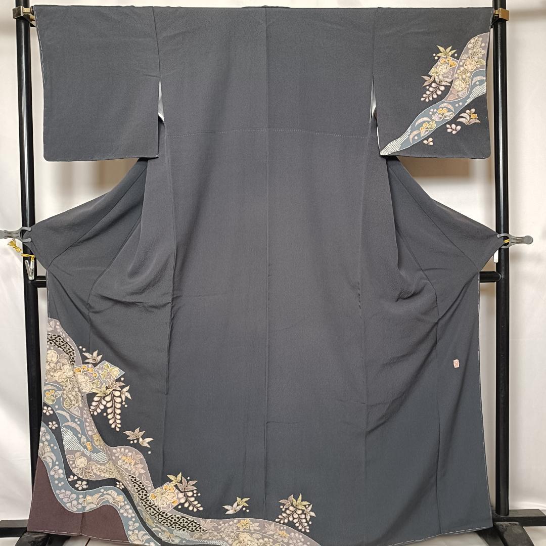 ◆2209◆訪問着　翠山工房 　身丈：163　袷　落款 辻が花　和装着物