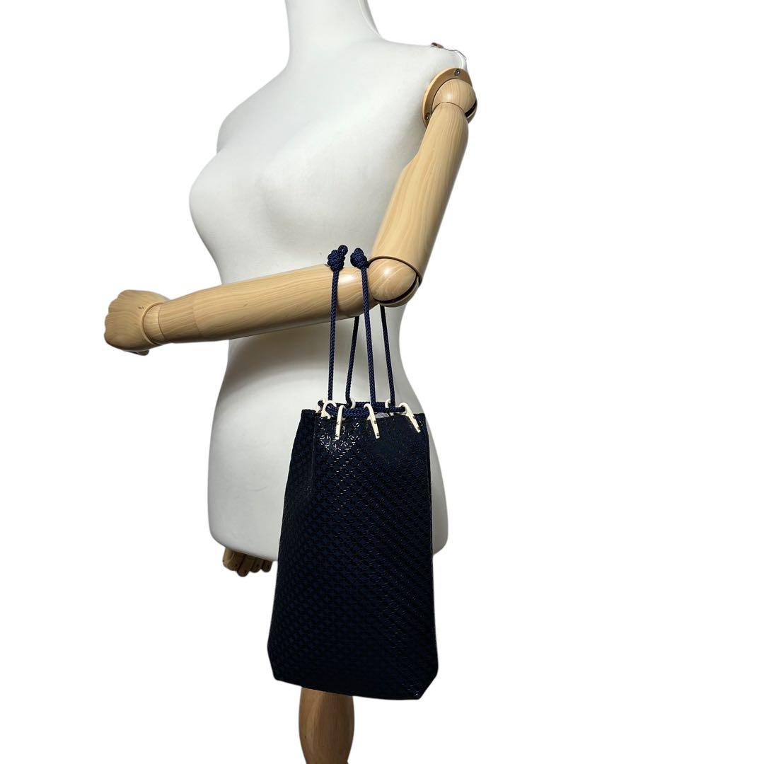 RR　箱付き未使用品級　印傳屋　鹿革　和装　合切袋　巾着袋