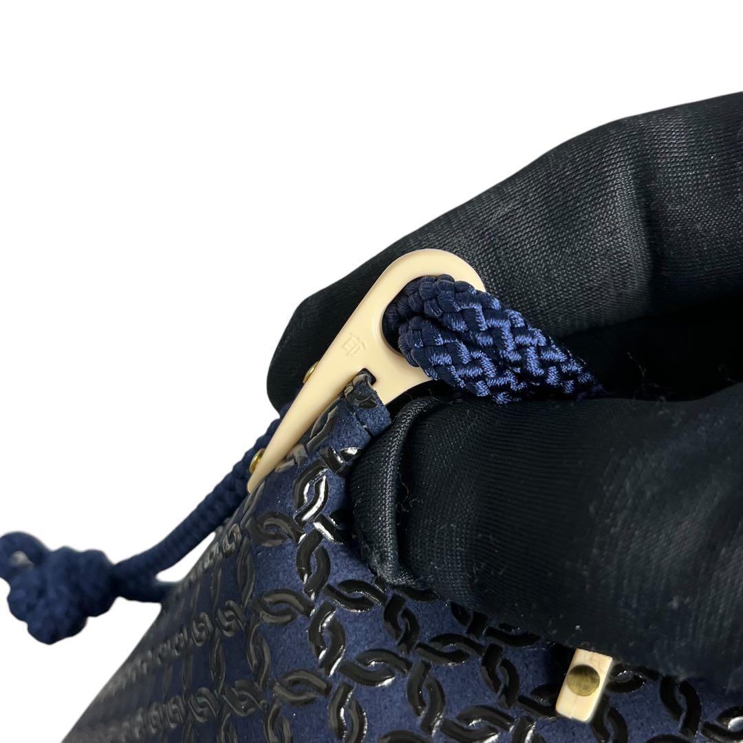 RR　箱付き未使用品級　印傳屋　鹿革　和装　合切袋　巾着袋