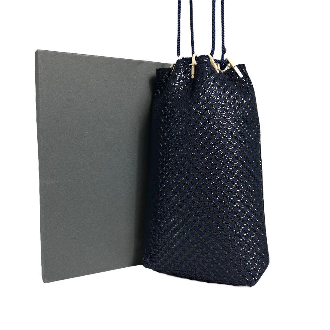 RR　箱付き未使用品級　印傳屋　鹿革　和装　合切袋　巾着袋