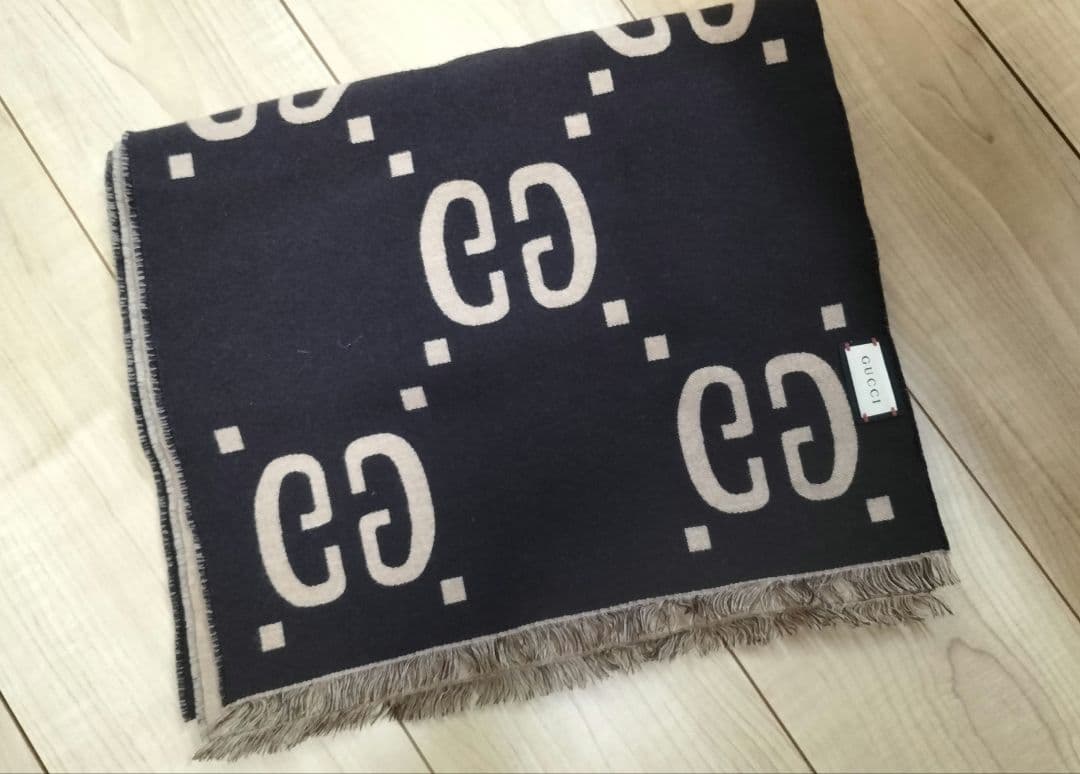 グッチ GUCCI GGジャカード ウールシルク スカーフ マフラー