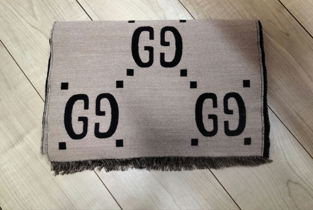 グッチ GUCCI GGジャカード ウールシルク スカーフ マフラー