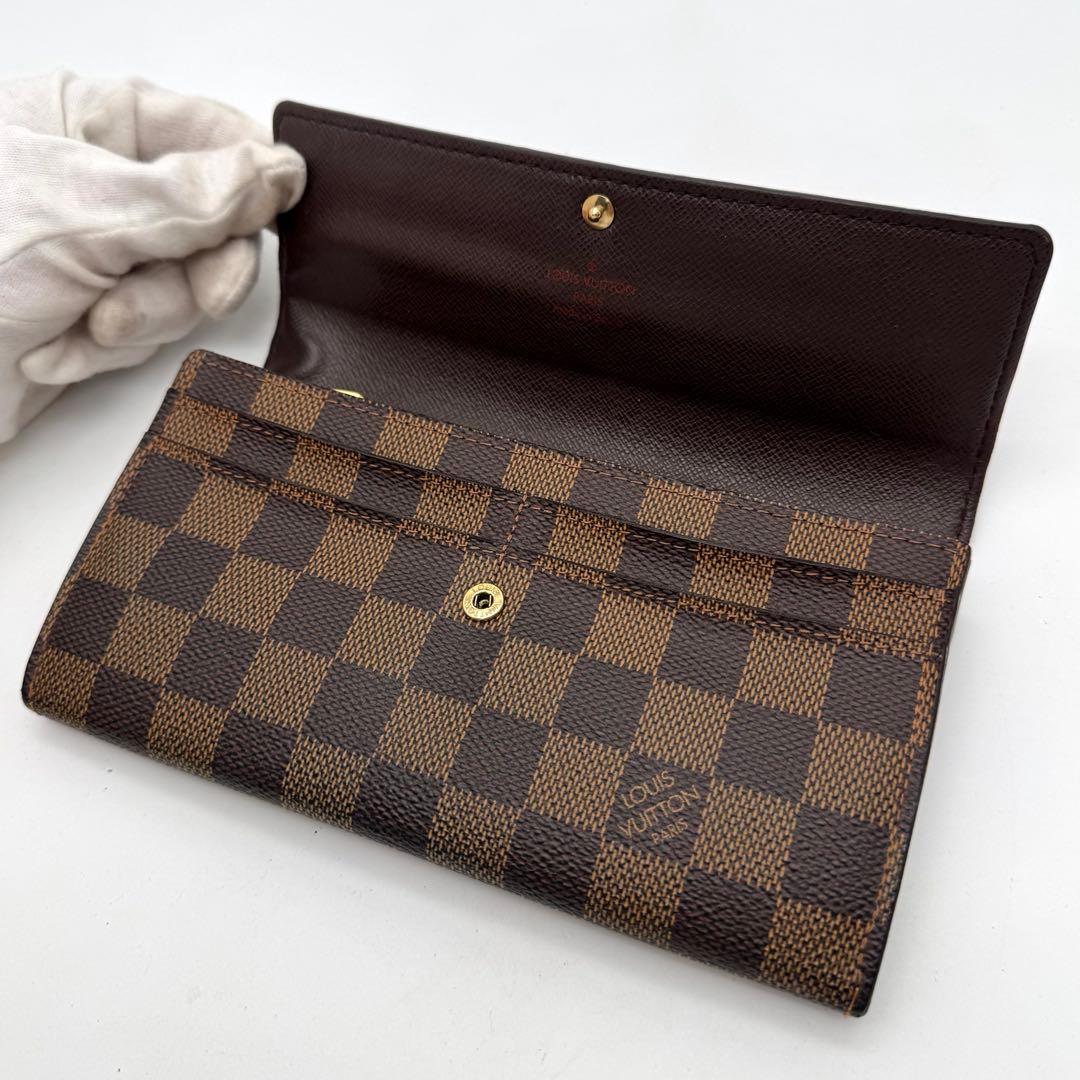 【極美品】ルイヴィトン　ダミエ　エベヌ　サラ　カード10枚　長財布　折り財布