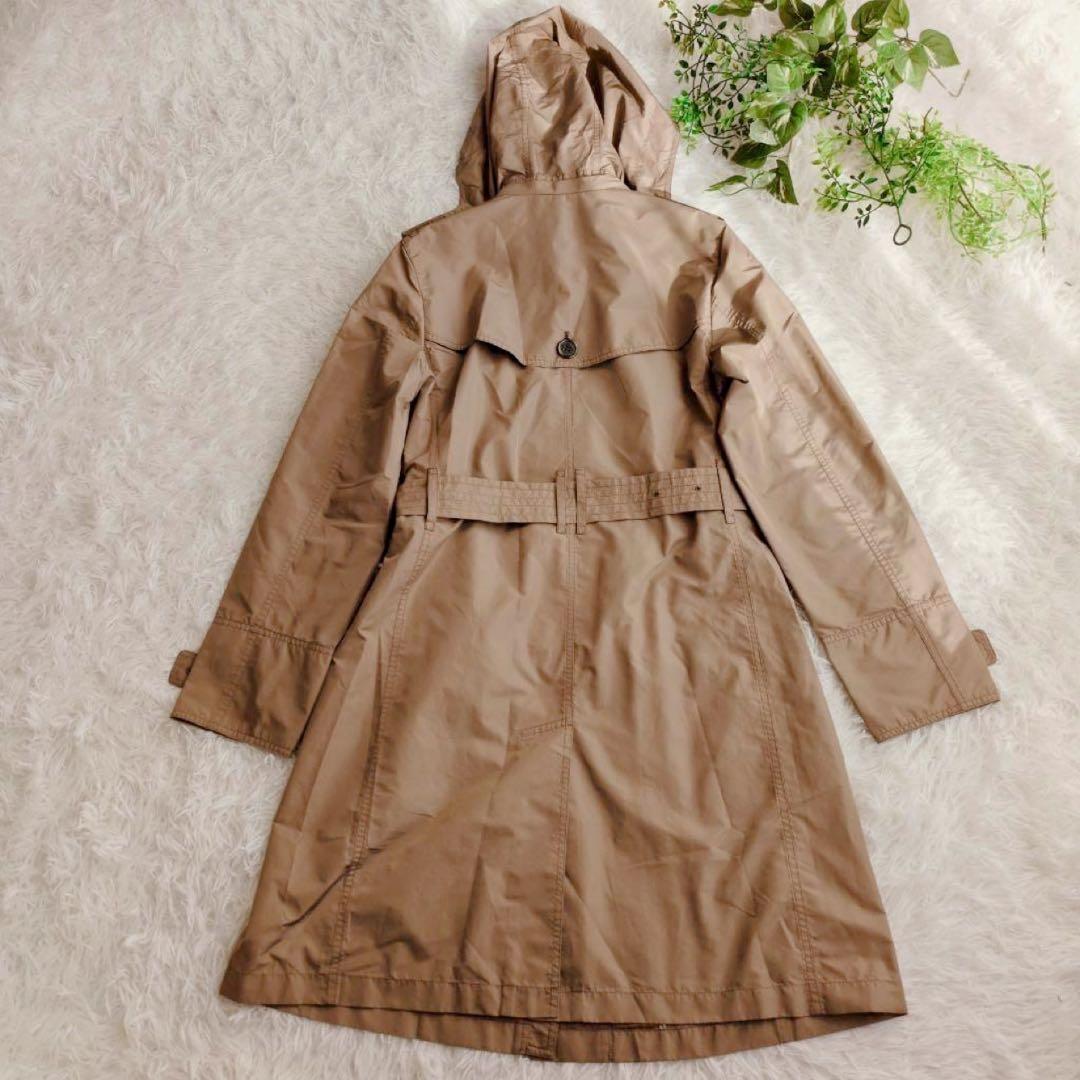 バーバリーロンドン トレンチコート フード ベルト 撥水 ノバチェック ベージュ