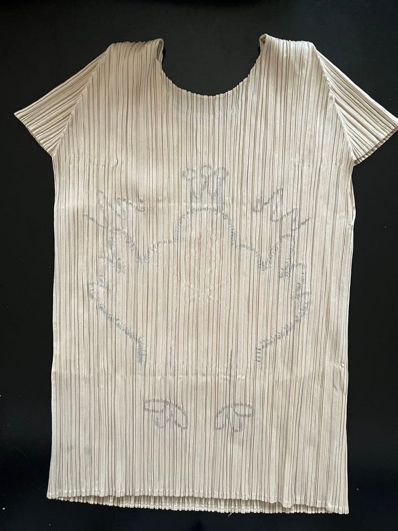 PLEATS PLEASE プリーツ半袖シャツ 鶏イラスト