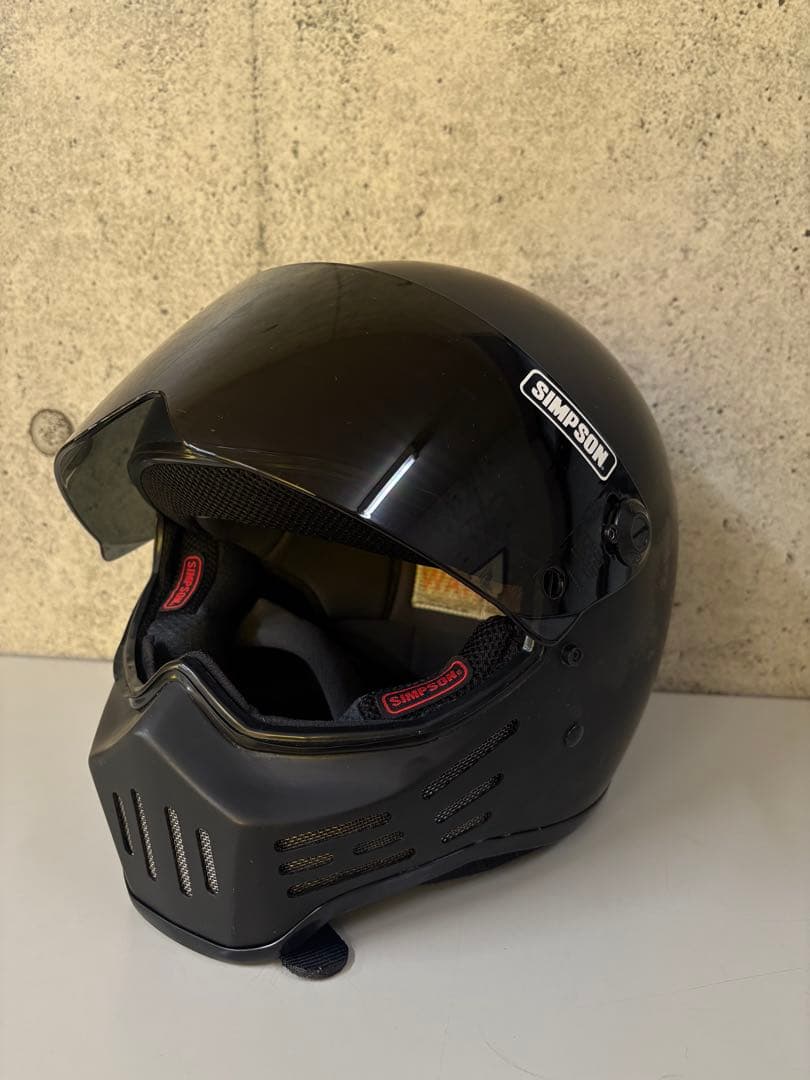 SIMPSON ヘルメット　マットブラック　シールド付き