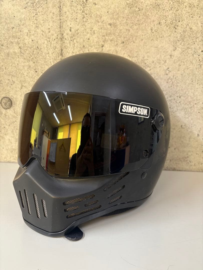 SIMPSON ヘルメット　マットブラック　シールド付き