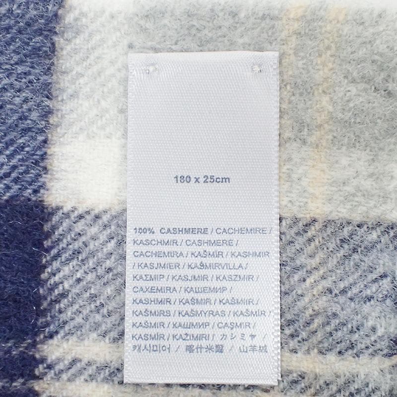 未使用Johnstons of Elgin カシミヤマフラー ブルー系チェック柄
