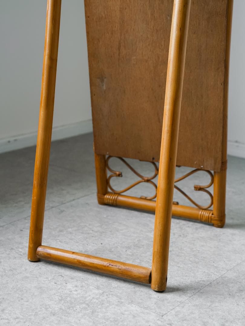 80's \"BLUASTRA\" ヴィンテージミラー ラタン/籐家具 モダン