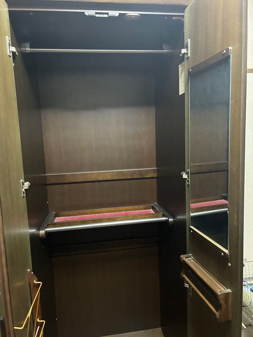 婚礼家具 ワードローブ 洋服タンス 大塚家具 両開き たのメル便 棚板高さ調節可