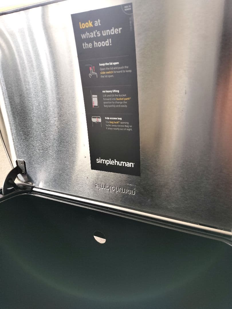 美品 simple human ステンレス ゴミ箱 30L