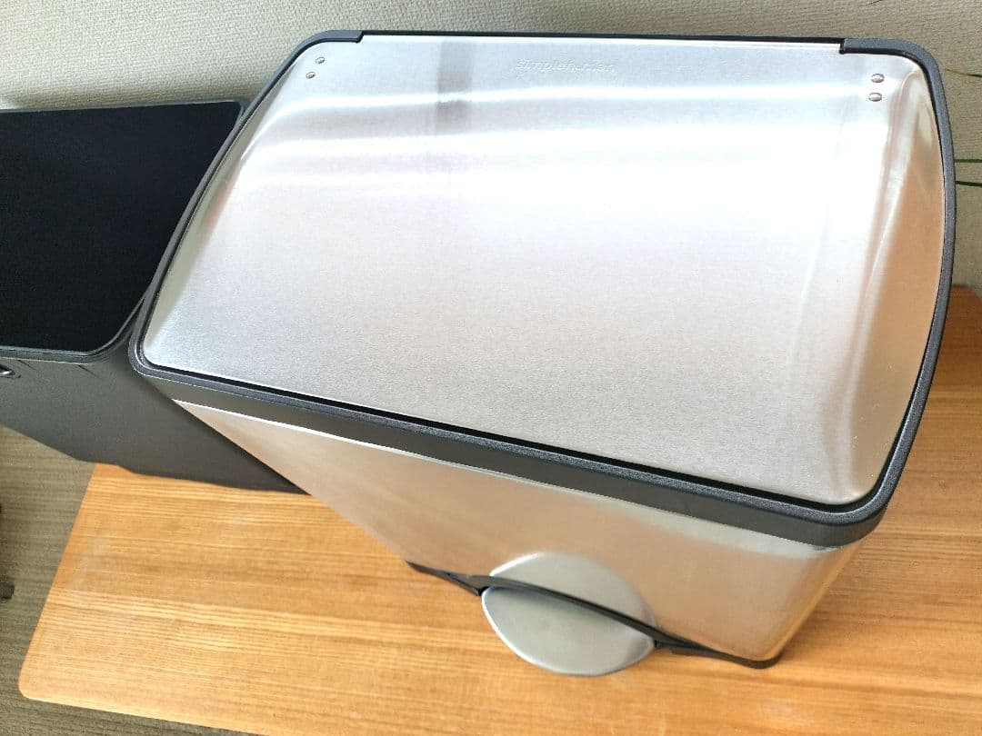 美品 simple human ステンレス ゴミ箱 30L