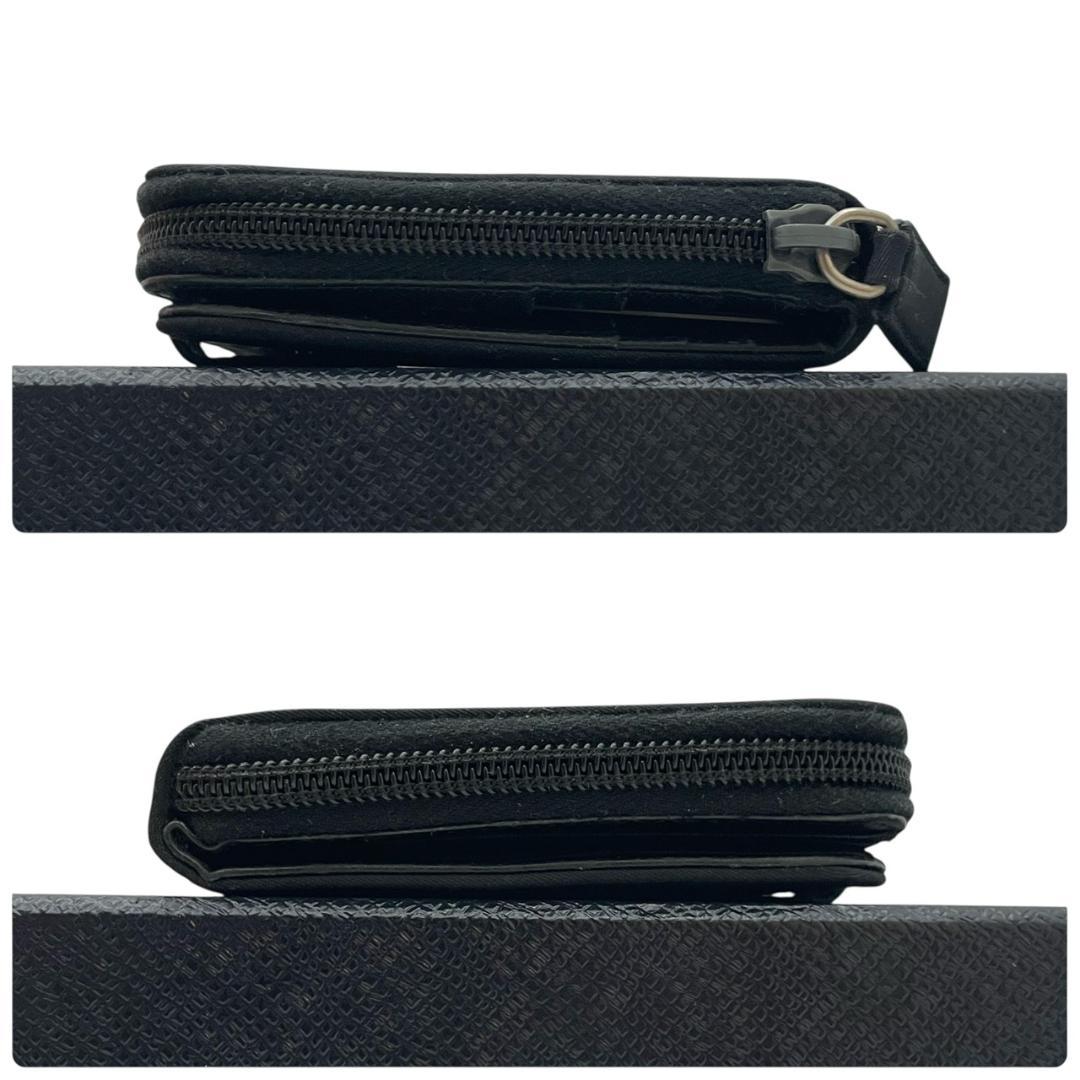 PRADA プラダ 二つ折り財布 三角ロゴ ナイロン レザー ホック ブラック