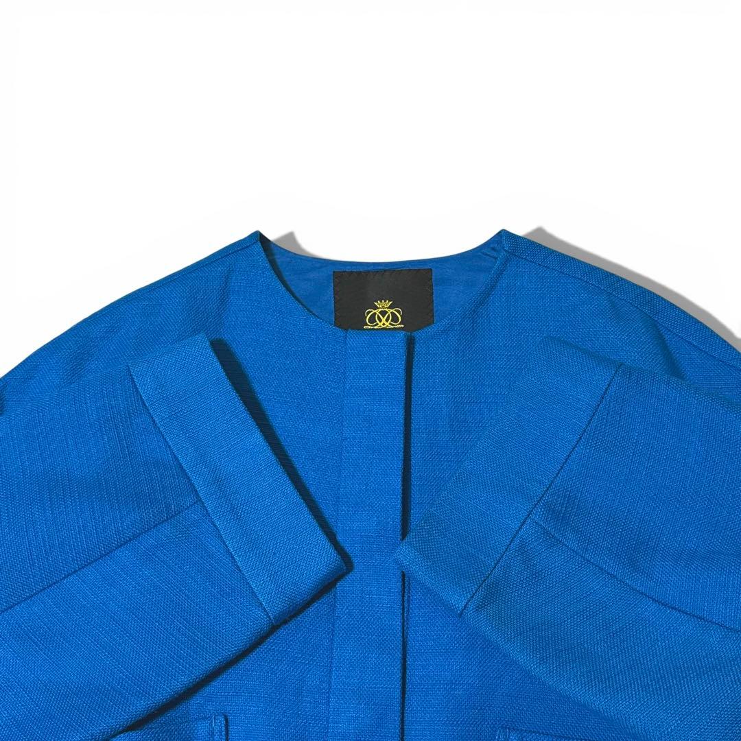 極美品✨️￥8.2　ドゥロワー　イタリア製生地　コットンスラブノーカラージャケット