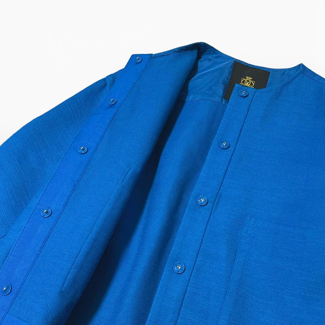 極美品✨️￥8.2　ドゥロワー　イタリア製生地　コットンスラブノーカラージャケット