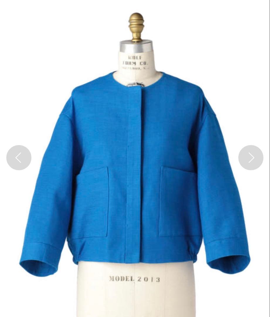 極美品✨️￥8.2　ドゥロワー　イタリア製生地　コットンスラブノーカラージャケット