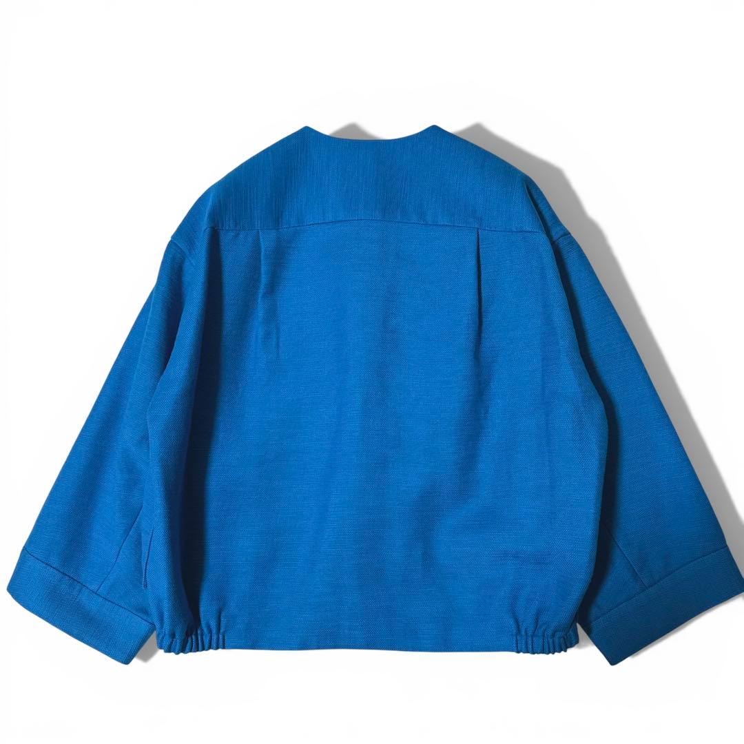 極美品✨️￥8.2　ドゥロワー　イタリア製生地　コットンスラブノーカラージャケット