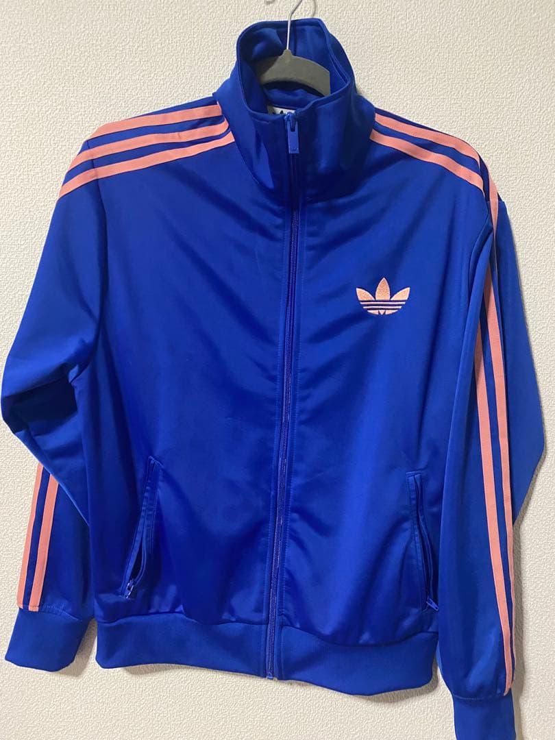 adidas 青 ジャージ Mサイズ 3本ライン