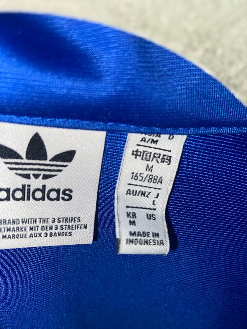 adidas 青 ジャージ Mサイズ 3本ライン