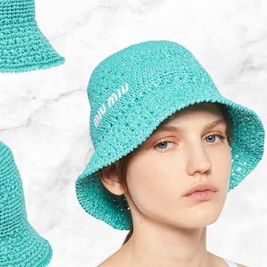 ミュウミュウ 5HC287 ビスコース M ハット MIU MIU 美品