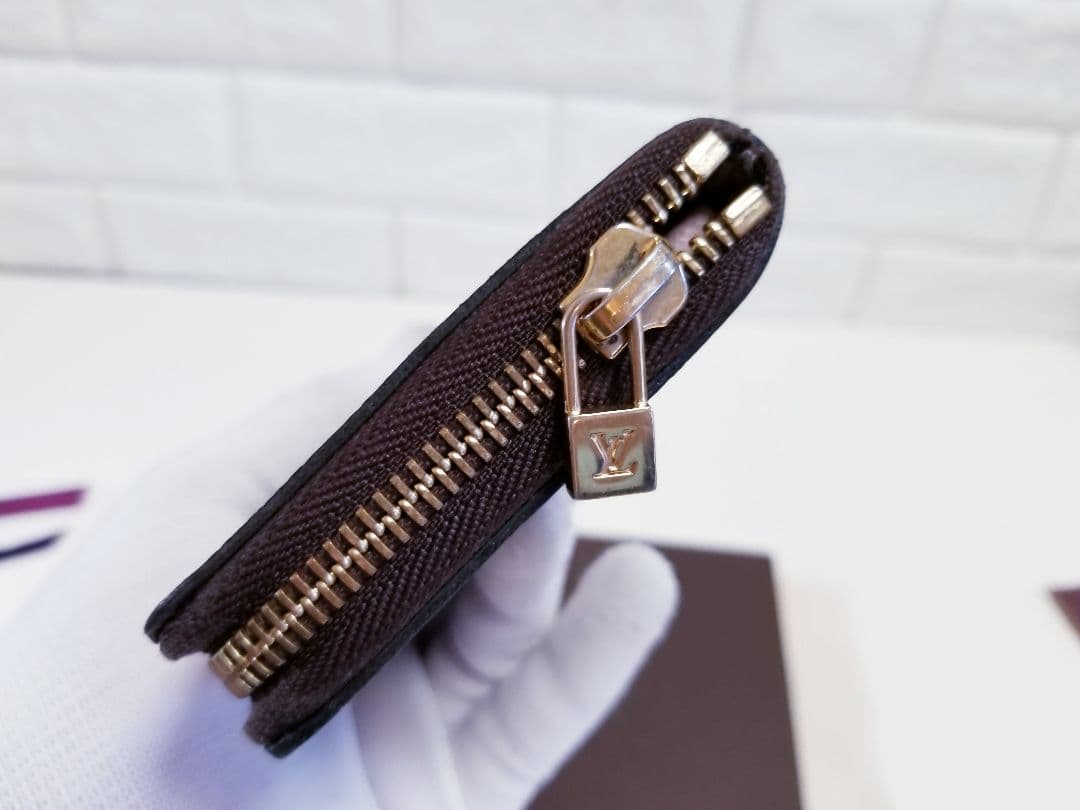 【美品】ルイヴィトン ダミエ ポルトフォイユクレマンス ラウンドファスナー