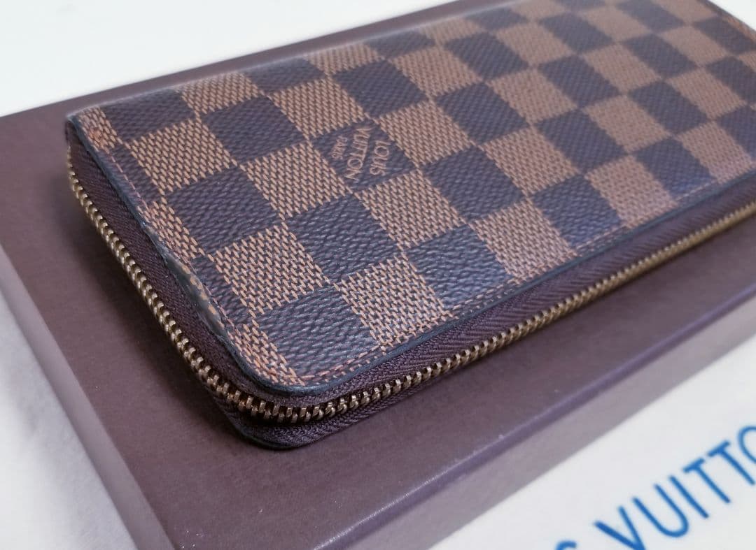 【美品】ルイヴィトン ダミエ ポルトフォイユクレマンス ラウンドファスナー