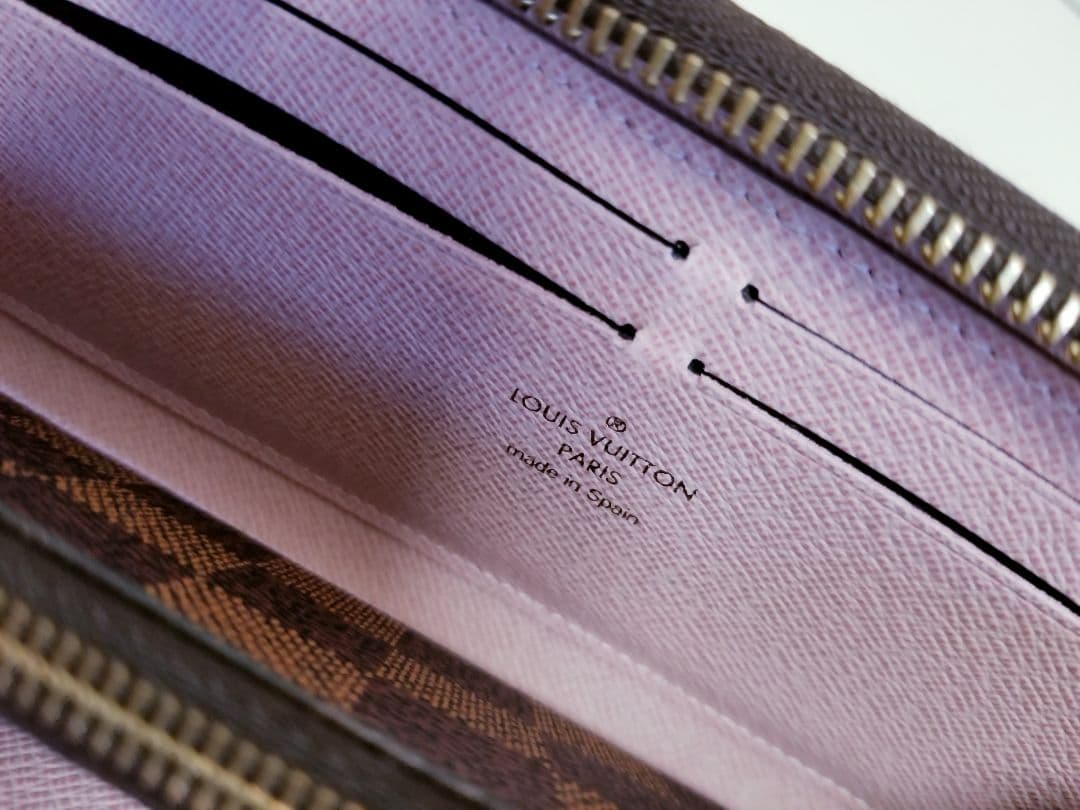 【美品】ルイヴィトン ダミエ ポルトフォイユクレマンス ラウンドファスナー