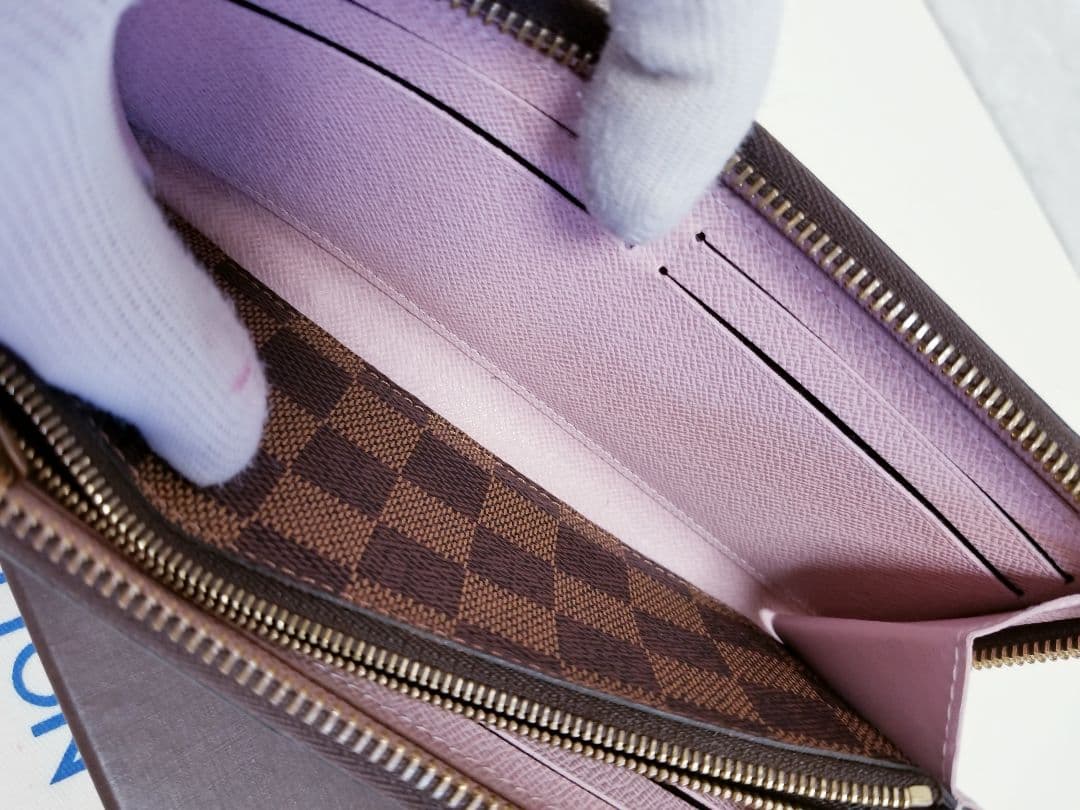 【美品】ルイヴィトン ダミエ ポルトフォイユクレマンス ラウンドファスナー