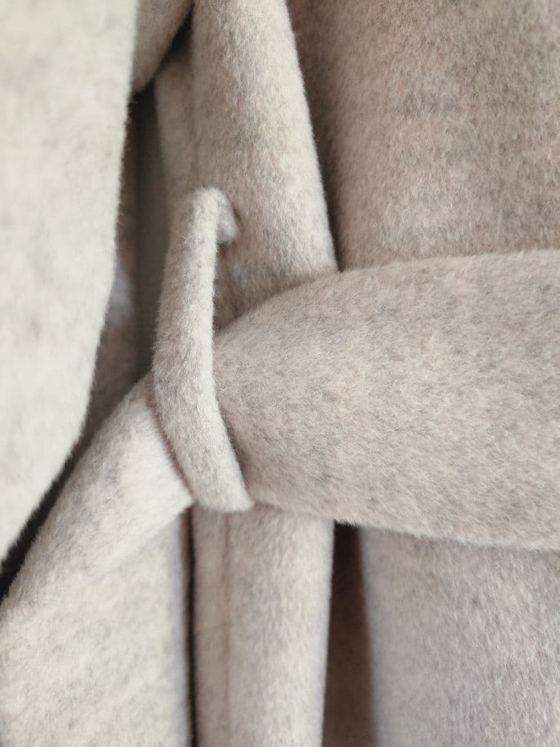 【IENA】イエナ ロングスリット ノーカラーコート ナチュラル 36