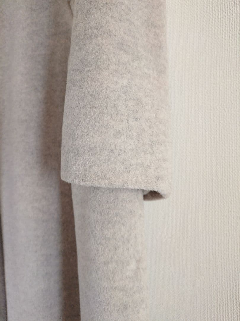 【IENA】イエナ ロングスリット ノーカラーコート ナチュラル 36