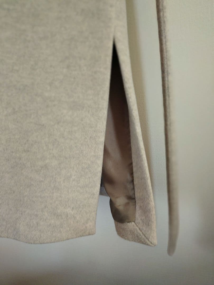 【IENA】イエナ ロングスリット ノーカラーコート ナチュラル 36