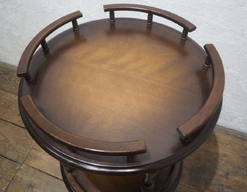 1198 レトロモダン　キャスターワゴン　飾り棚　ラック　飛騨産業　キツツキ