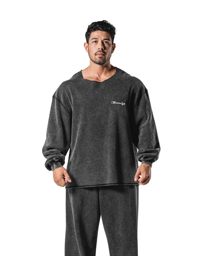 【完売品】LYFT VINTAGE ロングTシャツ サーマル生地 BLACK M