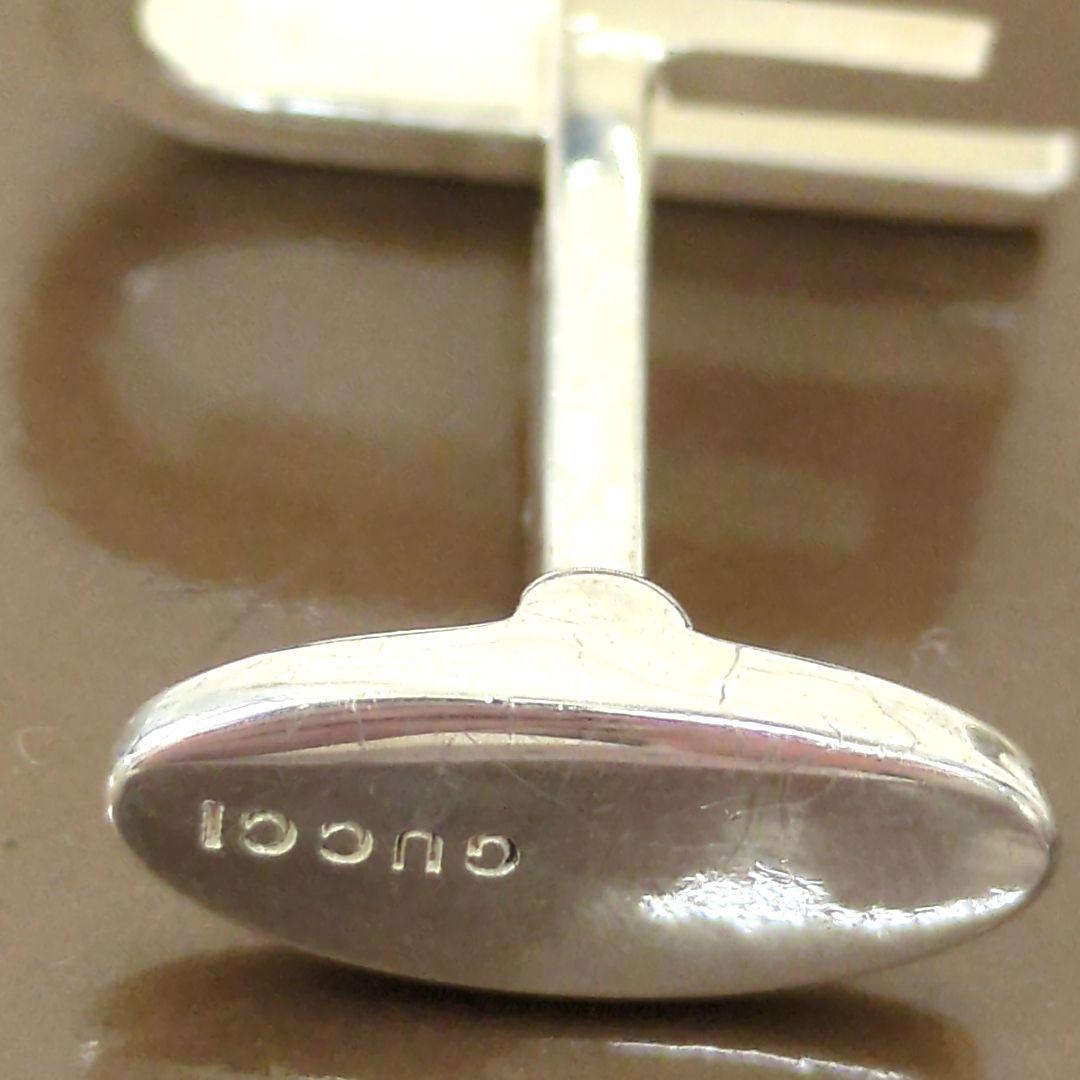 グッチ カフス シルバー カフリンクス Ｇモチーフ ロゴ SV925 イタリア製
