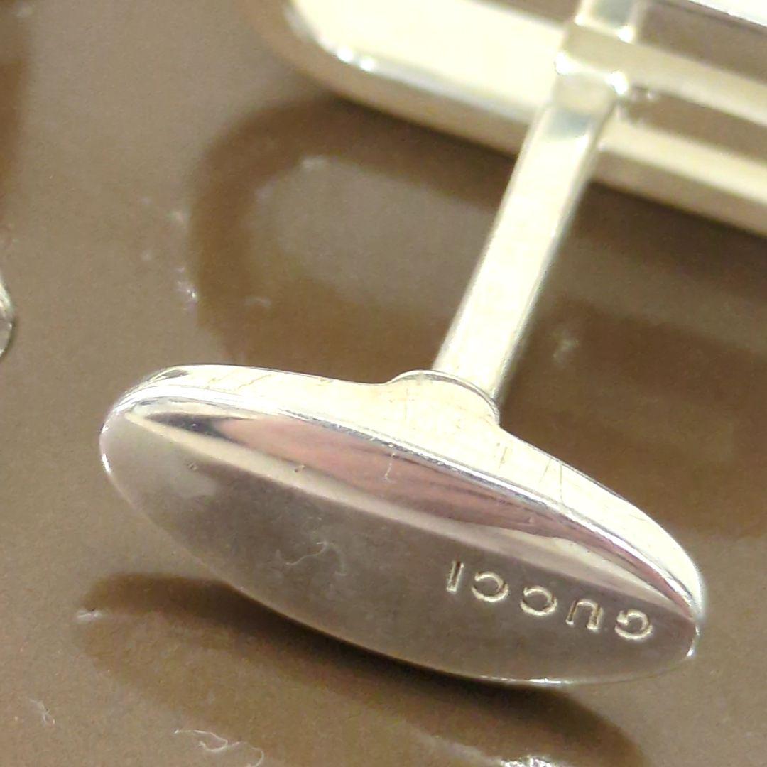 グッチ カフス シルバー カフリンクス Ｇモチーフ ロゴ SV925 イタリア製