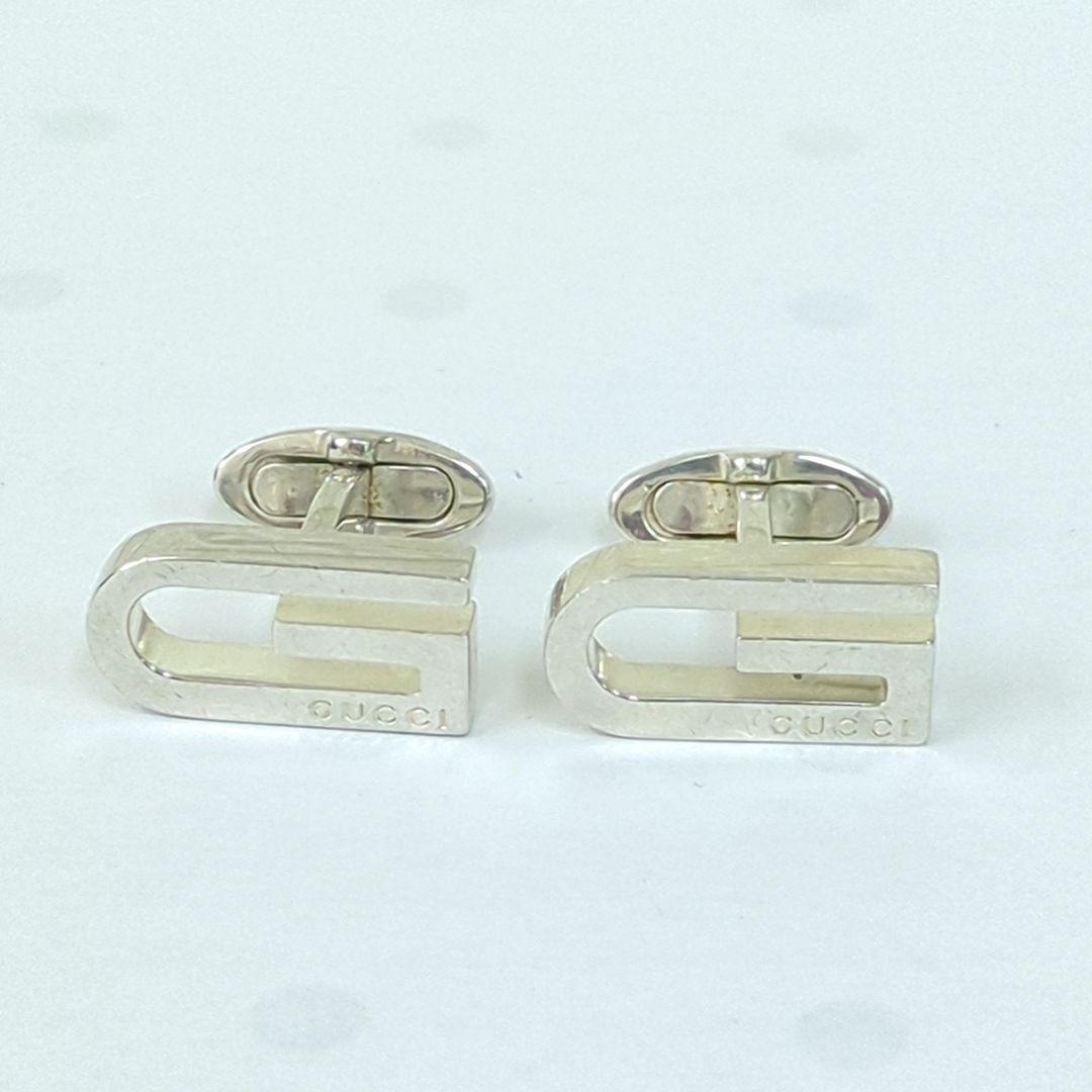 グッチ カフス シルバー カフリンクス Ｇモチーフ ロゴ SV925 イタリア製