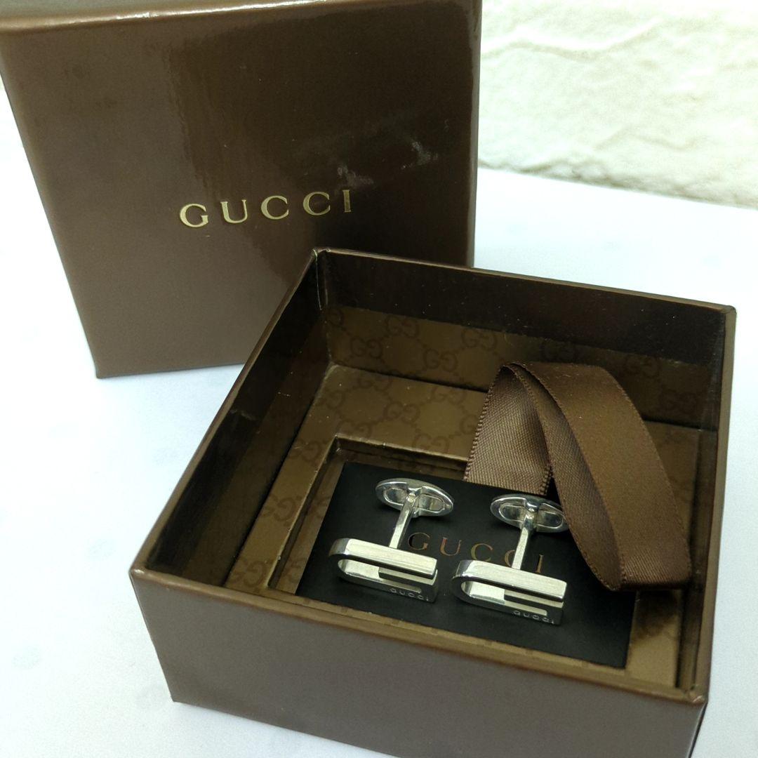 グッチ カフス シルバー カフリンクス Ｇモチーフ ロゴ SV925 イタリア製