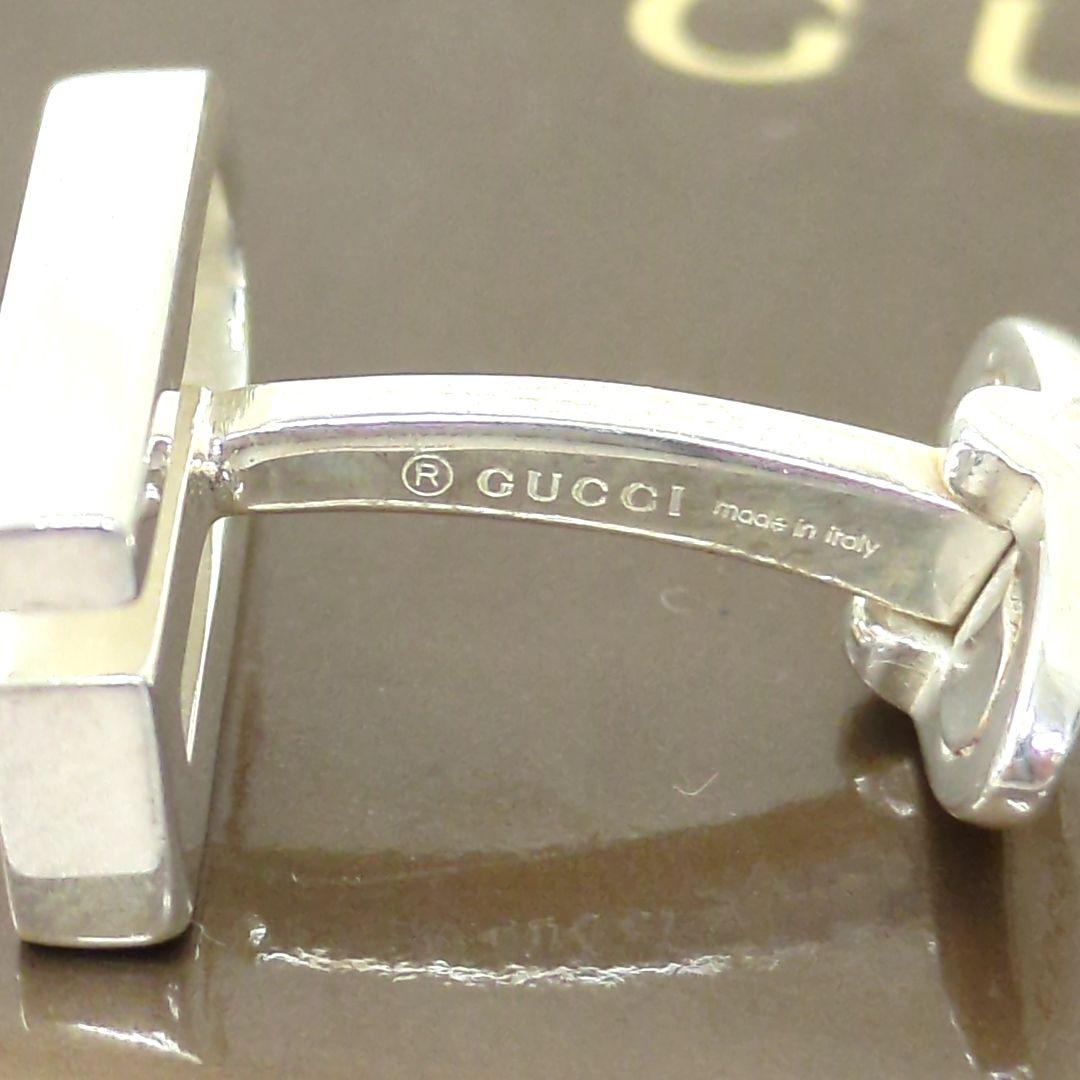 グッチ カフス シルバー カフリンクス Ｇモチーフ ロゴ SV925 イタリア製
