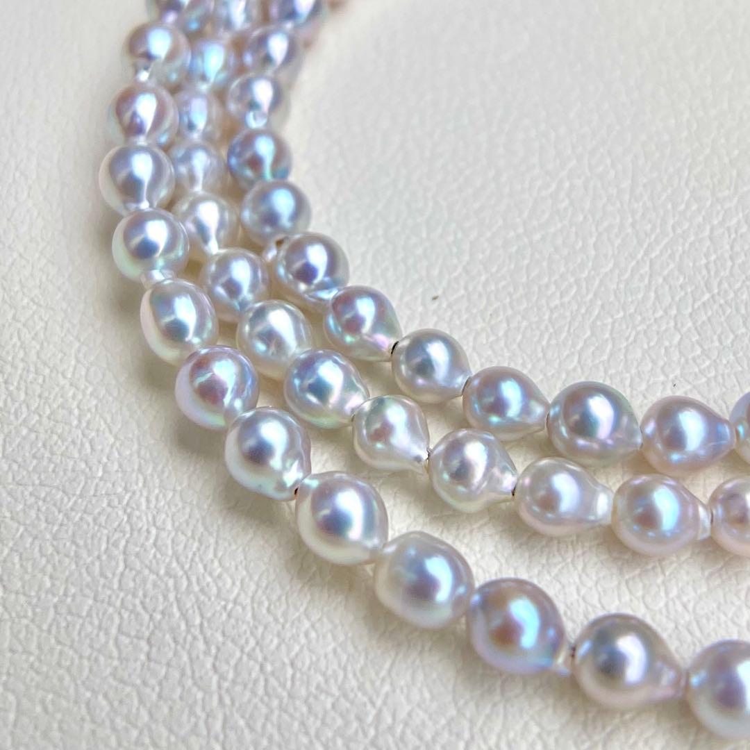 本真珠あこや真珠　ナチュラルカラー3.4㍉s925ネックレスBEN915